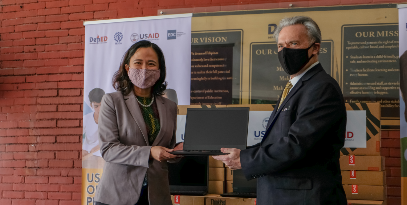 USAID provides laptops and learning materials to support education for out-of-school youth